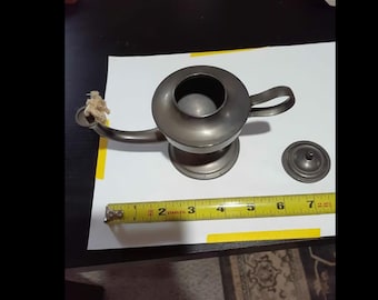 Vintage Pewter Genie Öllampe Sammler Wohndekor