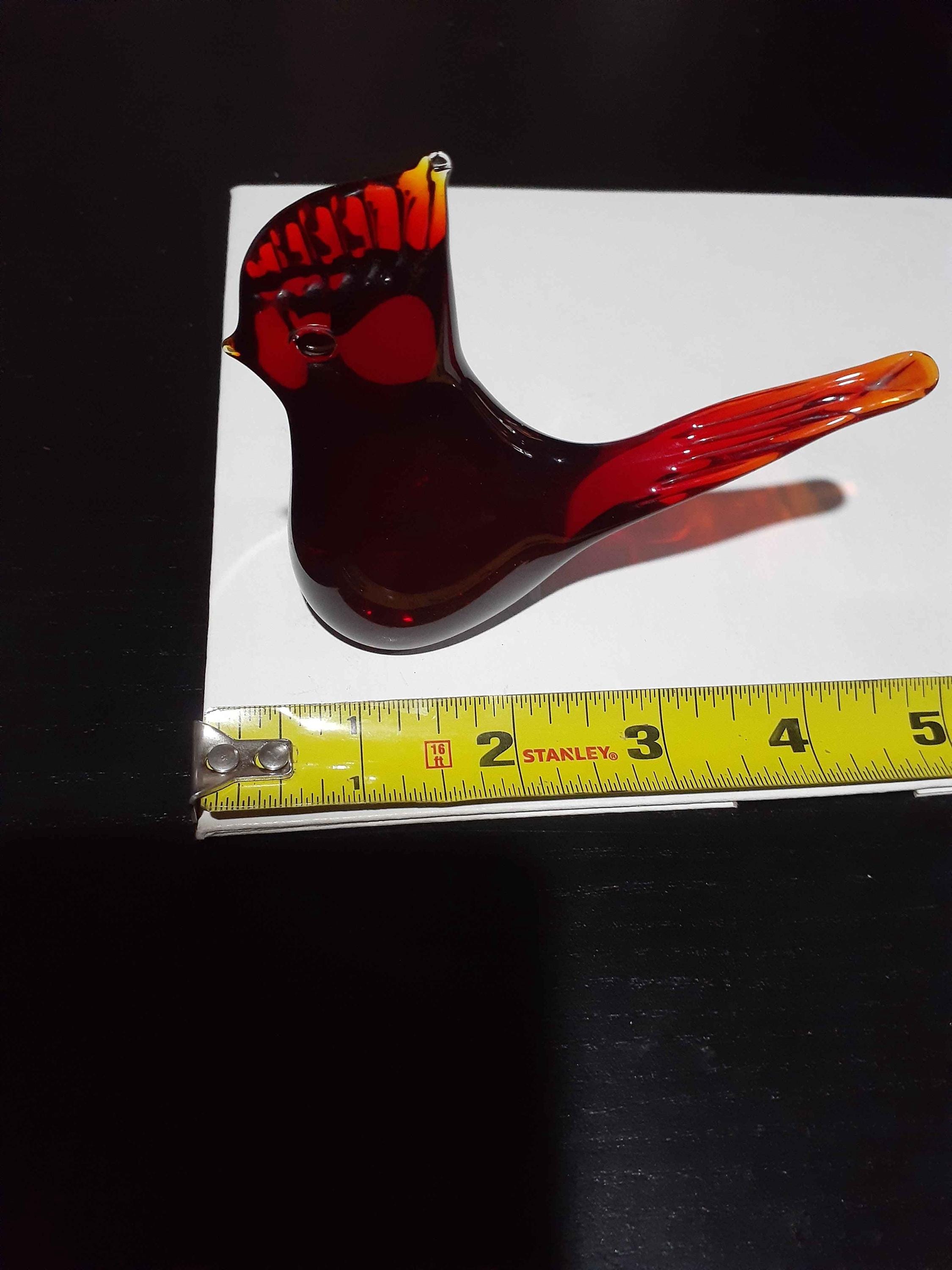 Vintage Red Glass Bird - Etsy