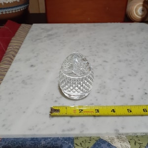 Vintage France Glass Crystal Egg Paperweight Home Décor