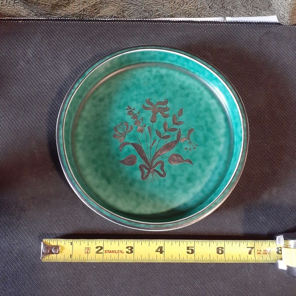 Vintage Wilhelm Kåge Argenta Floral 5" Tray Silver Decor