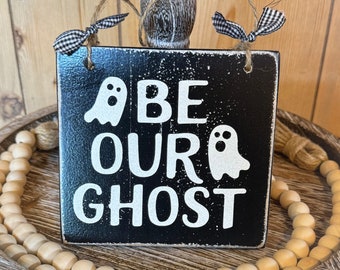 Handmade Halloween Ghost Sign – Rustic Porch Decor
