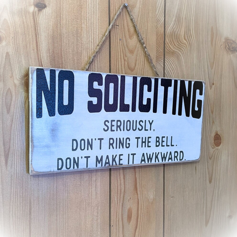Funny No Soliciting Sign - Do Not Disturb - Front Door Sign - Porch ...