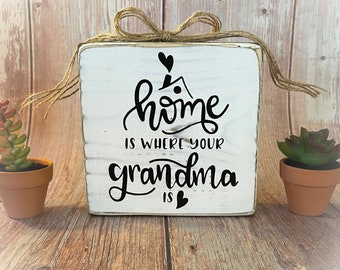 Rustic Grandma Wooden Sign – Handmade Tiered Tray Decor