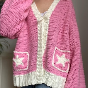 Gehäkelte Stern Strickjacke Muster