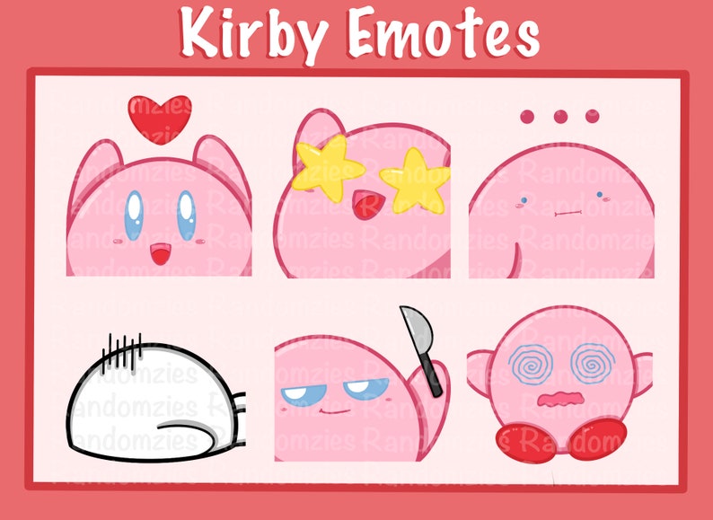 Kirby Twitch Emotes - Etsy