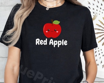 Smiling Red Apple T-Shirt, Foodie Shirt, Farmers Market Tee
