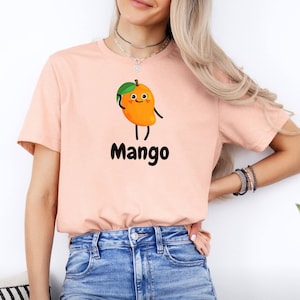 Adorable Mango Character T-Shirt, Mango Shirt, Fruit Shirt, Farmers Market Shirt, Mango Gifts, Foodie Shirt,Mango Tee,Fruit Tshirt,Mango Top