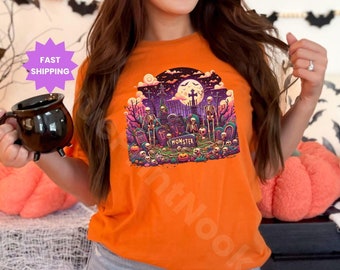Halloween Momster T-Shirt, Spooky Graveyard Tee