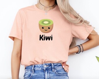 Adorable Kiwi Character T-Shirt, Foodie Gift