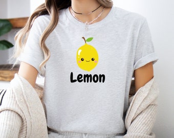Smiling Lemon Graphic T-Shirt, Cheerful Citrus Tee, Unisex Jersey