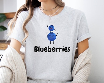 Entzückendes Blaubeer-Grafik-T-Stück, Frucht-Liebhaber-Hemd