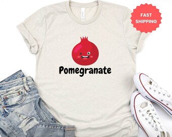 Adorable Pomegranate Graphic T-Shirt, Heather Cement Unisex Tee