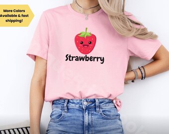 Smiling Strawberry Tee, Farmers Market Shirt