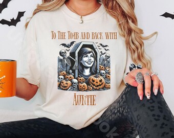 Auntie Halloween T-Shirt, Spooky Tomb Graphic Tee