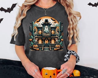 Comfort Colors Western Ghost Saloon Halloween T-Shirt