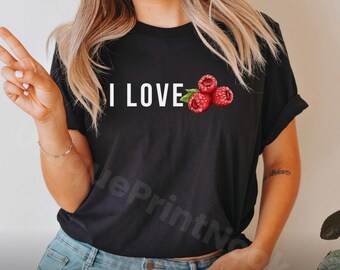 T-shirt I Love Frambozen - Chic Fruit Graphic T-shirt