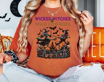 Witches & Cowboys Halloween T-Shirt: Western Cowgirl Tee