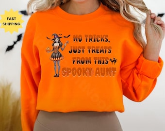 Spooky Aunt Halloween Sweatshirt: No Tricks, Just Treats