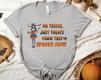Spooky Aunt Halloween T-Shirt: No Tricks, Just Treats