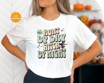 Aunt By Day Witch By Night Halloween Tee