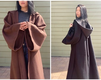 Star wars cosplay jedi cloak jedi snuggie sith lord cape starwars comicon apparel fleece coat w bell sleeves hood vadar Etsy Canada
