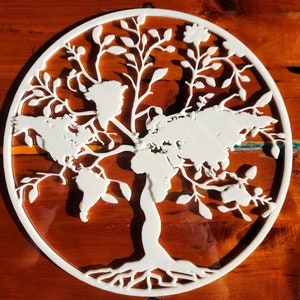 Impression 3D de la carte du monde Arbre de vie