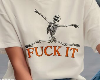 Leaping Skeleton Halloween T-Shirt Comfort Colors®, Funny Halloween Shirt, Funny Skeleton Shirt, Cute Fall Shirt, Dancing Skeleton Shirt