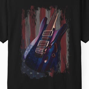 July 4th Comfort Colors© American Rock Guitar Patriotic USA T-Shirt, Music Lovers Shirt, American Flag, Patriotic T-shirts for Men