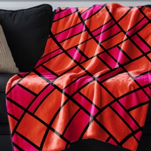 Pink Modern Decorative Blanket, Throw Blanket, Couch Throw, Living Room Decor, Gifts for Home, Gifts for Her,