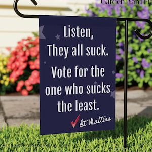 Bipartisan Vote Garden Flag, House Flag, Vote Yard Sign, Garden & House Banners, Political Flags, Funny Political Signs