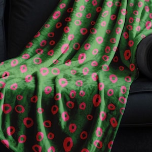 Modern Green Pink Decorative Throw Blanket, Stylish Throw Blanket, Luxury Soft Blanket, Chic Couch Throw, Housewarming Gifts for Home