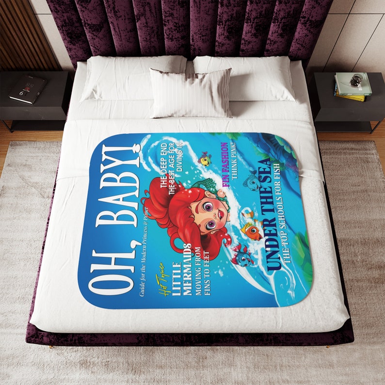 Baby Little Mermaid Cover Soft Baby Blanket, Fairytale Blanket, Luxury Baby Blanket, Toddler Blanket, Princess Nursery, Baby Shower Gifts image 8