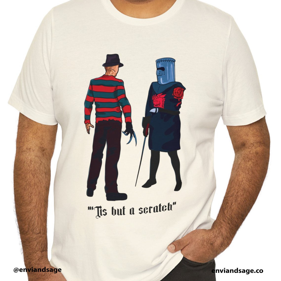 Monty Python Vs Freddy Krueger T-shirt, Tis but a Scratch Shirt, Funny ...
