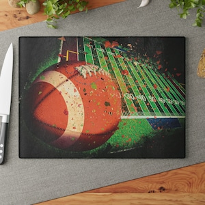 Football Cutting Board, Chopping Board, Charcuterie Board, Abstract Football Art, Sports Decor, Superbowl Party Decor, Football Gifts, NFL