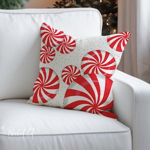 Zuckerstange Weihnachtskissenbezug, Zuckerstange weicher Dekokissen, Urlaub Kissenbezüge, Zuckerstange Akzentkissen, rotes und weißes Dekor