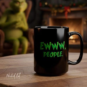 Eeee människor sarkastisk kaffe- och temugg 45 cl, Grinchmas Grinchen-mugg, rolig kontorsmugg, presenter till honom/henne