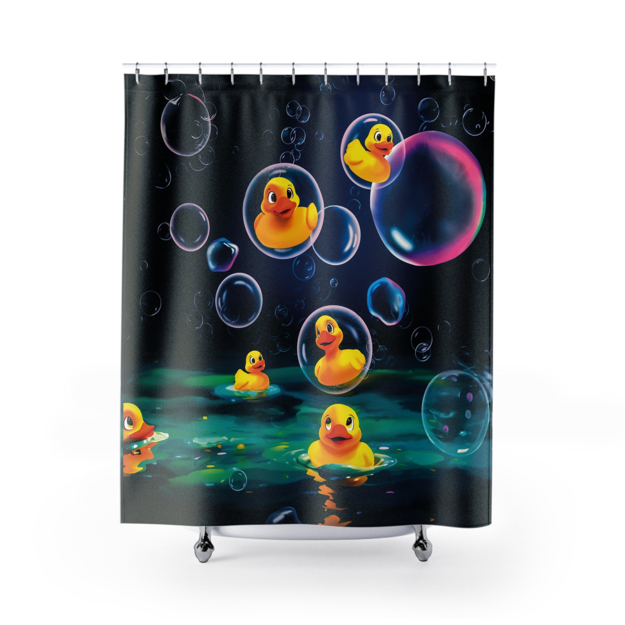 Rubber Ducky Bubbles Shower Curtain, Kids Bath Decor, Kids Shower ...