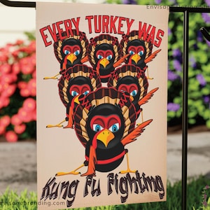 Funny Thanksgiving Turkey Garden Yard Flag, Sarcastic Flag, Turkey Decor, Thanksgiving Outdoor Decor, Funny Fall Flag, Holiday House Banner
