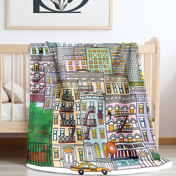 New York City Whimsical Sherpa Baby Blanket Newborn Baby Blanket Luxury Baby Blanket Toddler Blanket Soft Baby Blanket Baby Shower Gift Etsy