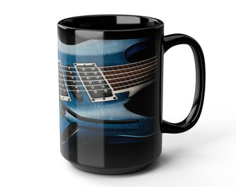 Guitar Coffee Mug, Electric Guitar, Gifts for Musicians, Guitar Teachers, Music Teacher Mug, Guitar Gifts, Abstract Guitar