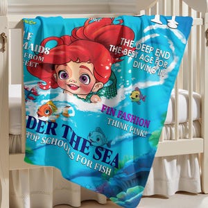 Baby Little Mermaid Cover Soft Baby Blanket, Fairytale Blanket, Luxury Baby Blanket, Toddler Blanket, Princess Nursery, Baby Shower Gifts