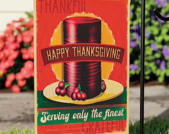 Happy Thanksgiving Cranberry Garden Flag, Thanksgiving Outdoor Decor, Thanksgiving Dinner, B Thankful Sign, Retro Thanksgiving Art, Yard Art