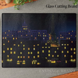 Paris at Night Glass Cutting Board, Chopping Board, Charcuterie Board, Gifts for Home, Gifts for Her, Paris Kitchen Decor, Housewarming Gift