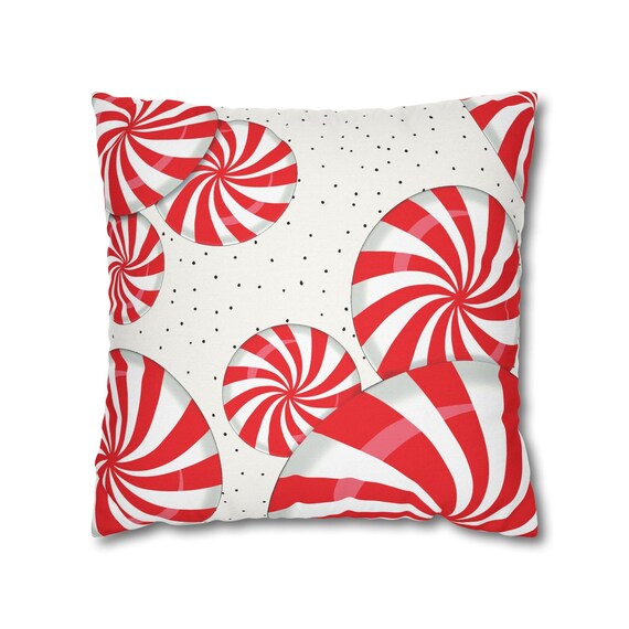 Peppermint Candy Canes Christmas Pillow Covers Candy Cane Soft Throw Pillow Cover Christmas Home Decor Candy Cane Holiday Decor Etsy