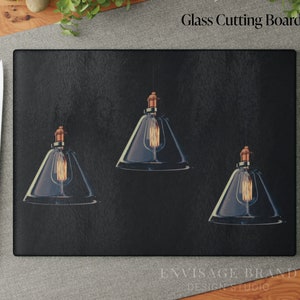 Vintage Lights Cutting Board, Chopping Board, Kitchen Decor, Cooking Gifts, Gifts for Him, Unique Cutting Boards, Vintage Light Bulbs Gift