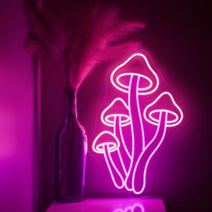 Mushroom LED Neon Sign: Psychedelic Bedroom Wall Art, Magic Mushroom Decor zdjęcie 2