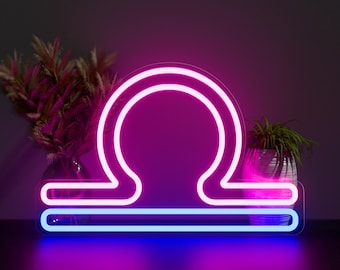 Libra LED Neon Sign - Zodiac Sign - Astrology Wall Art