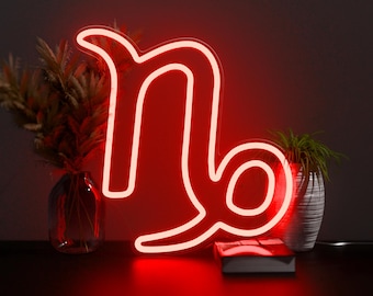 Capricorn LED Neon Sign - Zodiac Sign - Astrology Wall Art