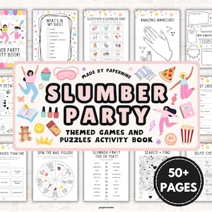 Slumber Party Activity Book: Fun Games & Puzzles (Instant Download)