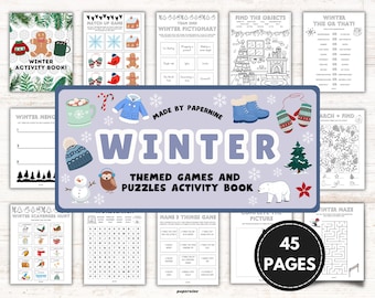 Winter Activity Book for Kids: Snowy Games & Puzzles (Instant Download)